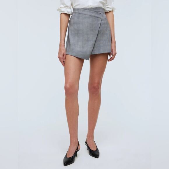 Madewell Wrap Front Mini Skirt Plus Size Plaid Retail $98 NEW WITH TAGS Size 14 - Picture 5 of 10